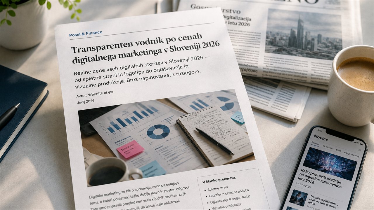 Delovna miza s prenosnikom, kalkulatorjem in evrskimi bankovci